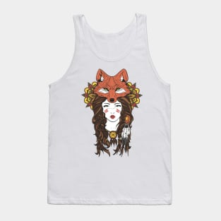 girl and fox colored design Tank Top